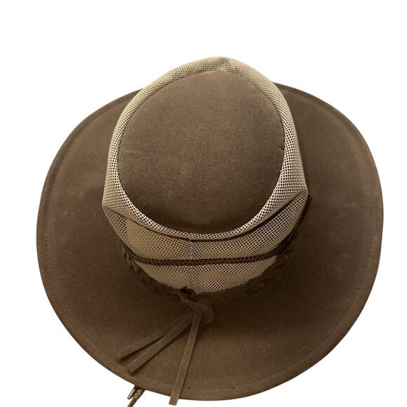 Kakado Australia 5H16 M Soaka breeze hat Brown chin strap mesh back tassels - Picture 1 of 8